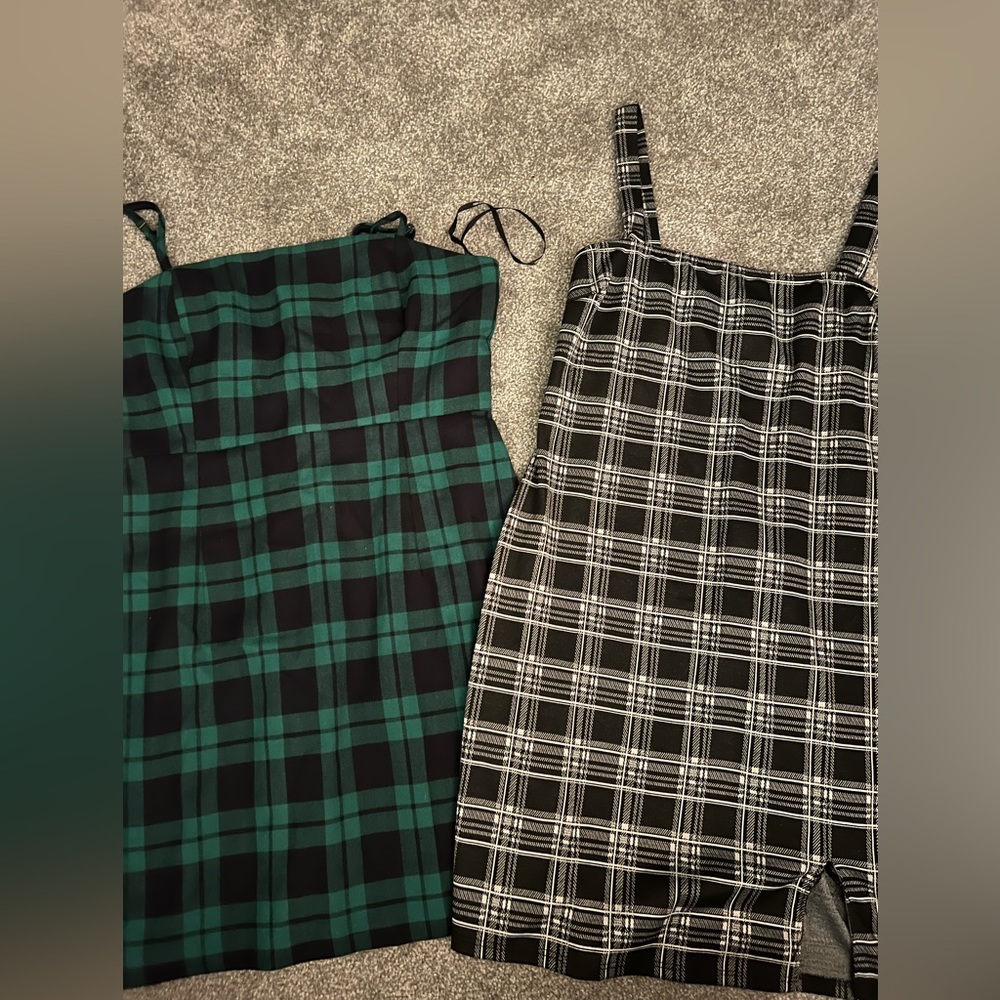 Forever 21 Green Plaid Mini Dress